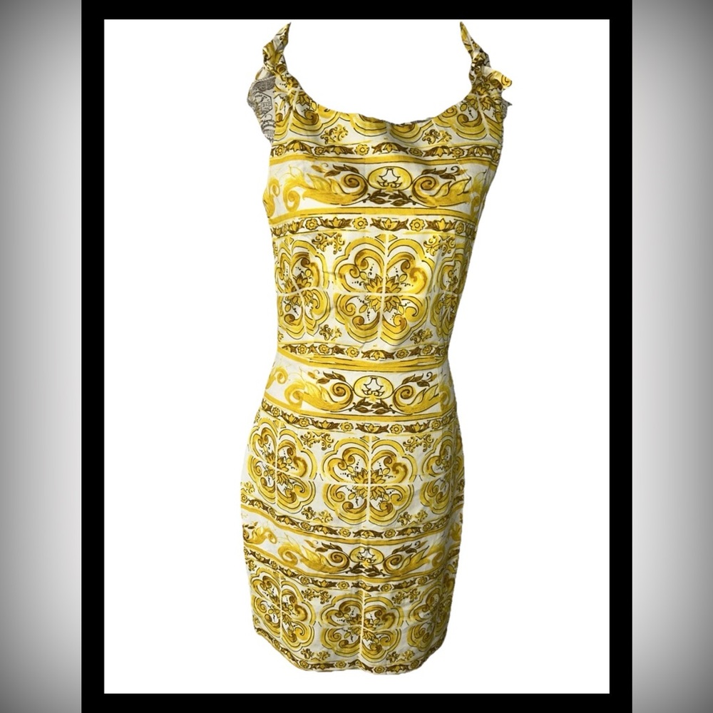 Samantha Sung Women S Size 4 Yellow Tow Shoulder Mini Dress